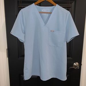 Catarina Figs Scrub Top Womens Large Dusty Blue